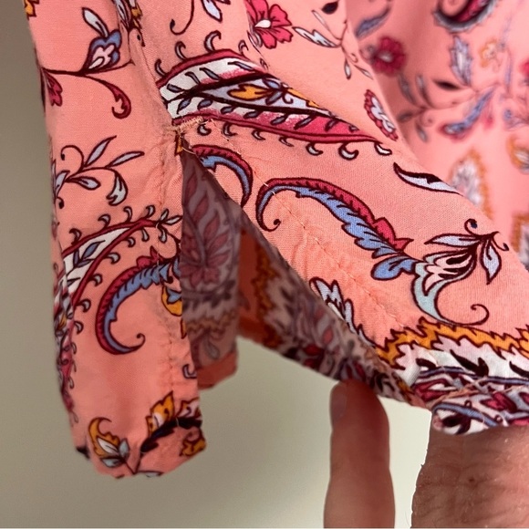 Talbots Pink Paisley Top Size XLP Boho Mature Dainty Feminine Springy Office - Picture 6 of 9